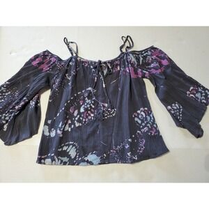 Lovestich‎ Cold Shoulder  Size Small Navy Blue, Purple, White